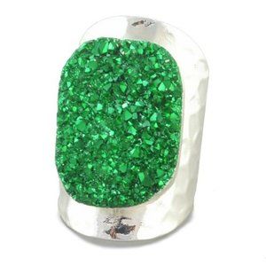 Emerald Green Drusy Ring